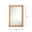 J&D Designs Co Relief Wood Carved Rectangle Mirror in Natural