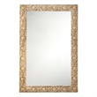 J&D Designs Co Relief Wood Carved Rectangle Mirror in Natural