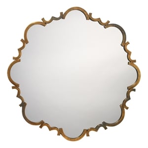 J&D Designs Co Saint Albans Steel Mirror in Antique Brass