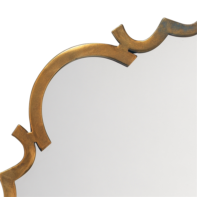 J&D Designs Co Saint Albans Steel Mirror in Antique Brass