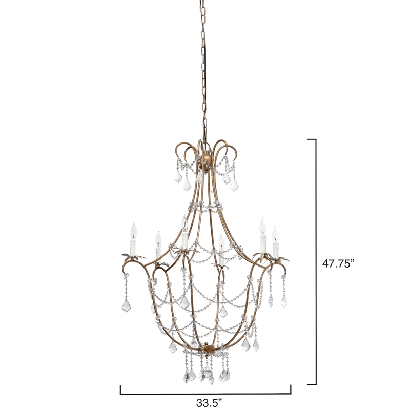 J&D Designs Co Scarlett Crystal Chandelier in Beige