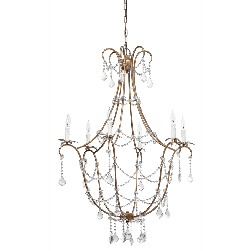 J&D Designs Co Scarlett Crystal Chandelier in Beige