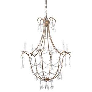 J&D Designs Co Scarlett Crystal Chandelier in Beige
