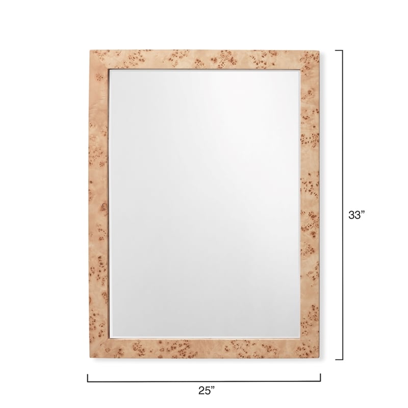 J&D Designs Co Chandler Rectangle Wood Mirror in Natural