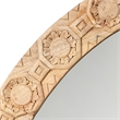 J&D Designs Co Relief Wood Carved Round Mirror in Natural