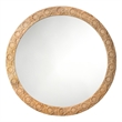 J&D Designs Co Relief Wood Carved Round Mirror in Natural