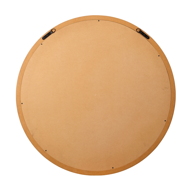 J&D Designs Co Chandler Round Mirror in Natural Burl Wood