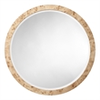 J&D Designs Co Chandler Round Mirror in Natural Burl Wood