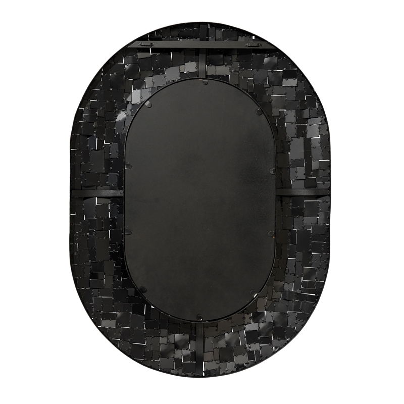 J&D Designs Co Enigma Iron Oval Mirror  in Black
