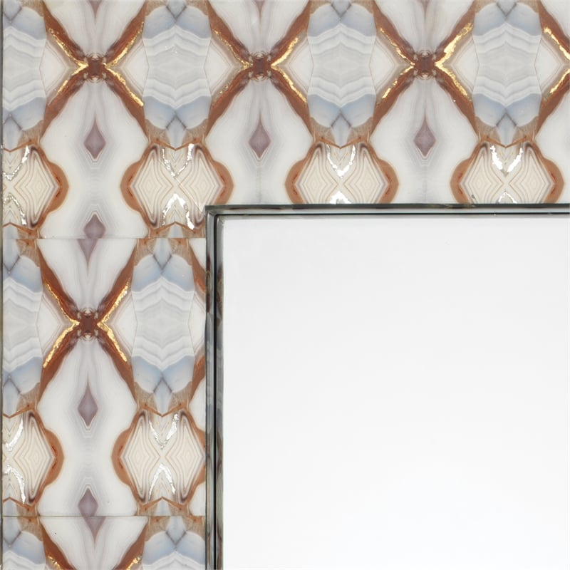 J&D Designs Co Kaleidoscope Rectangle Mirror in Blue Paper