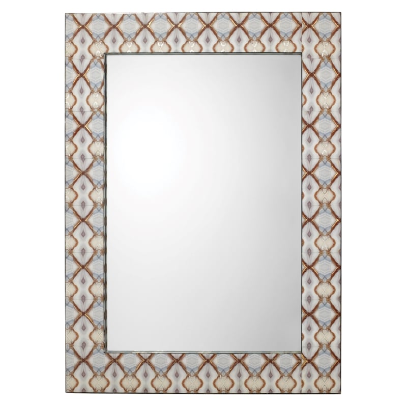 J&D Designs Co Kaleidoscope Rectangle Mirror in Blue Paper