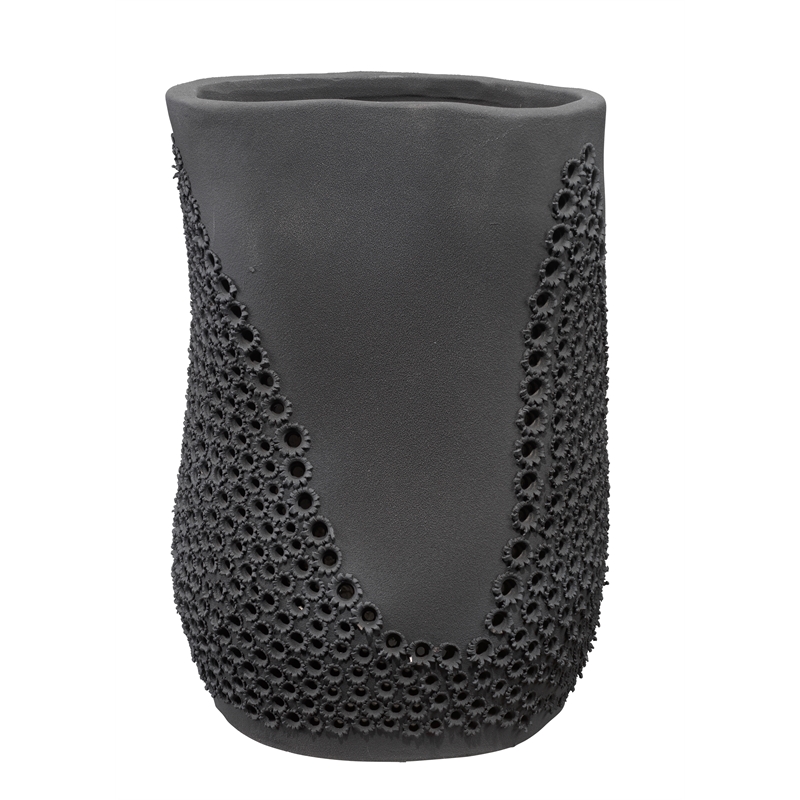 J&D Designs Co Moonrise Decorative Vase in Matte Black Porcelain