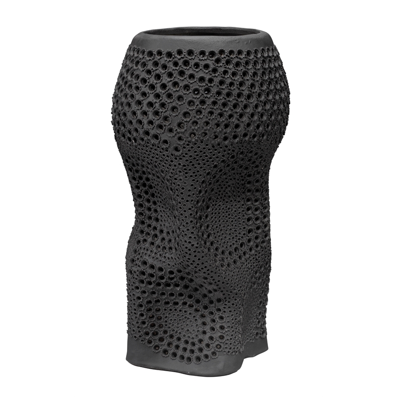 J&D Designs Co Night Sky Decorative Vase in Matte Black Porcelain