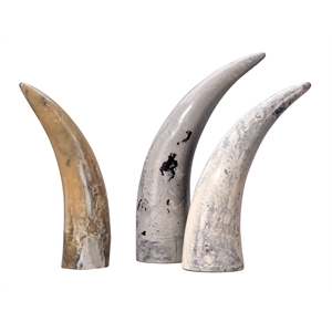 J&D Designs Co Variegated Horn Decorative Objects in Set of 3