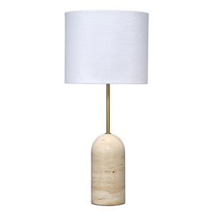 J&D Designs Co Holt Table Lamp in Natural Tavertine Stone