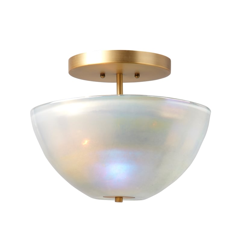 J&D Designs Co Vapor Glass Bowl Semi-Flush Mount in Gray