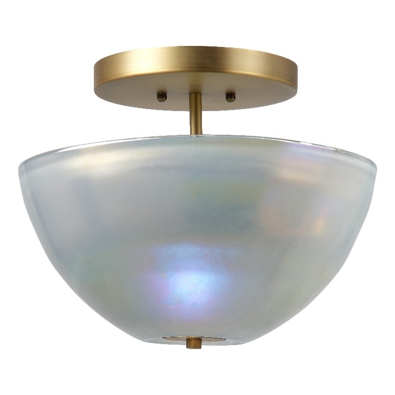 J&D Designs Co Vapor Glass Bowl Semi-Flush Mount in Gray
