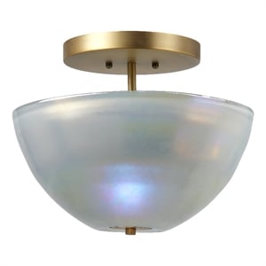 J&D Designs Co Vapor Glass Bowl Semi-Flush Mount in Gray
