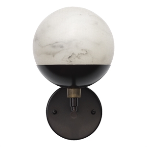 J&D Designs Co Metro Alabaster Wall Sconce in Oil Rubbed Bronze Metal Finish