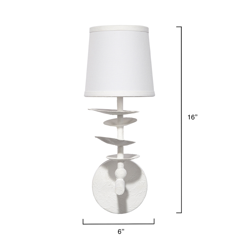 J&D Designs Co Petal Wall Sconce in White Ceramic