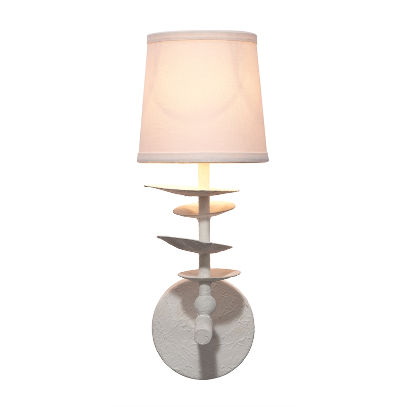J&D Designs Co Petal Wall Sconce in White Ceramic