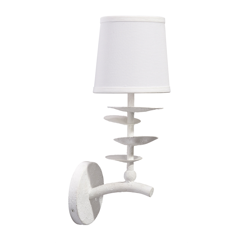 J&D Designs Co Petal Wall Sconce in White Ceramic