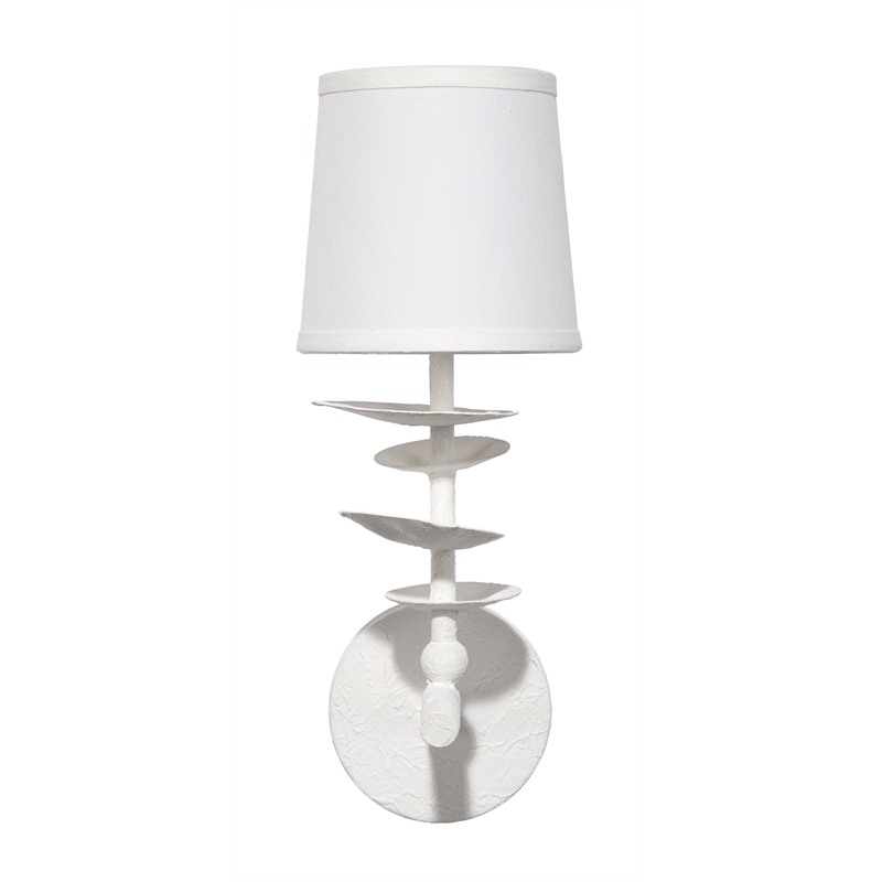 J&D Designs Co Petal Wall Sconce in White Ceramic