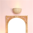 J&D Designs Co Barnacle Beaded Demi Lune Sconce in Natural Wood Finish