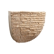 J&D Designs Co Barnacle Beaded Demi Lune Sconce in Natural Wood Finish