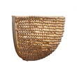 J&D Designs Co Barnacle Beaded Demi Lune Sconce in Natural Wood Finish