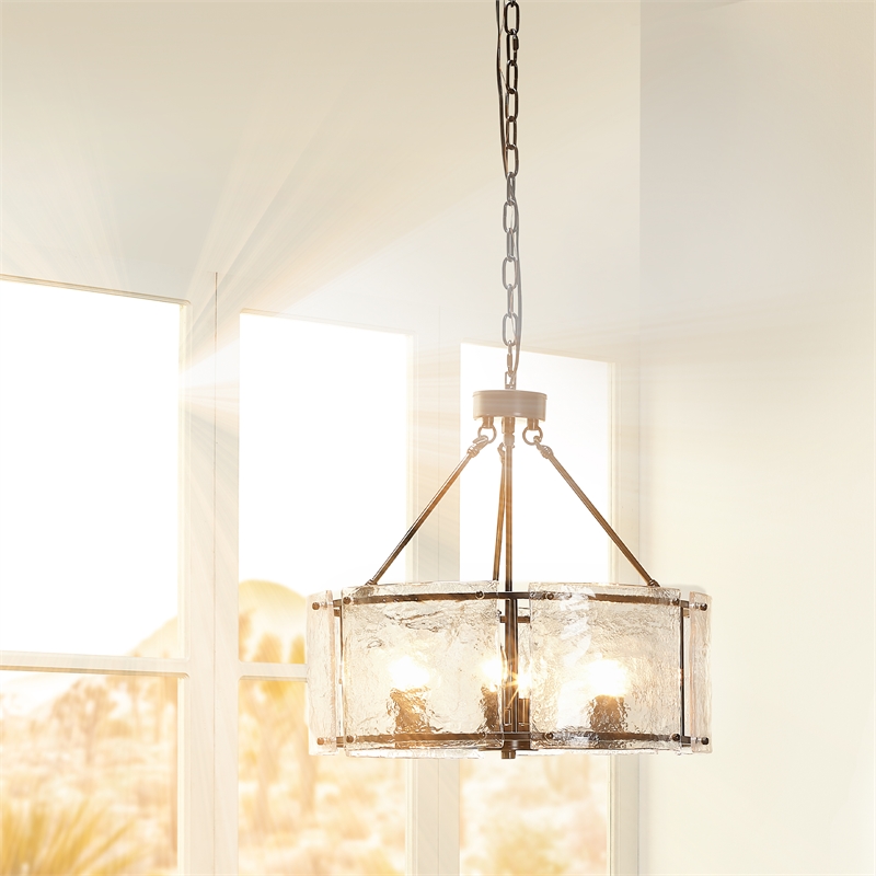 J&D Designs Co Glenn Large Round Metal Chandelier in Bronze