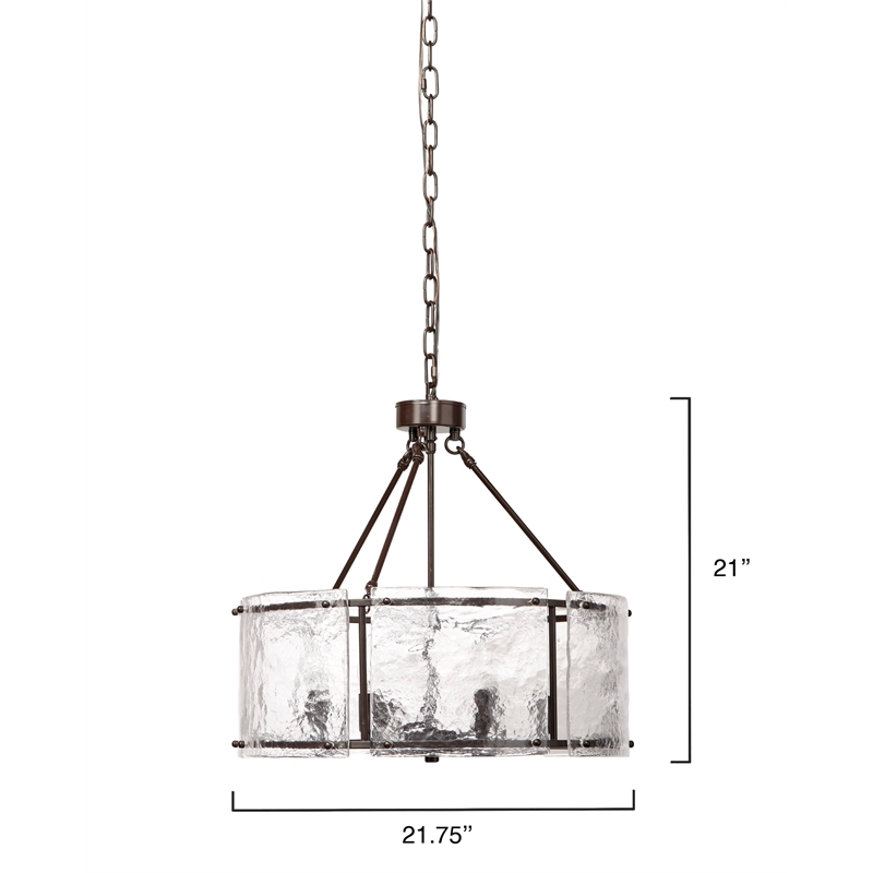 J&D Designs Co Glenn Large Round Metal Chandelier in Bronze