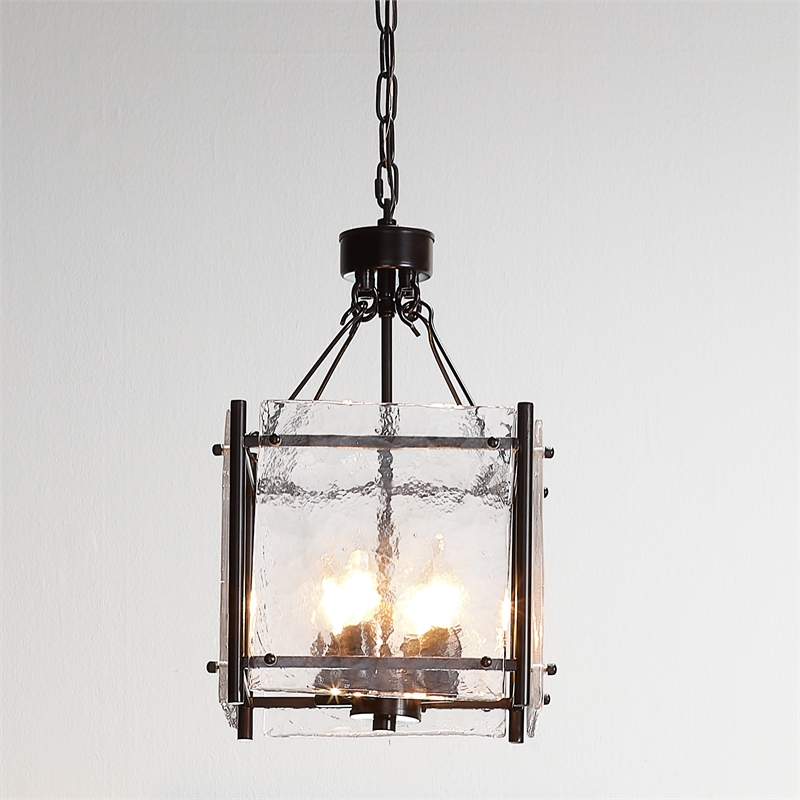 J&D Designs Co Glenn Small Square Metal Chandelier in Bronze