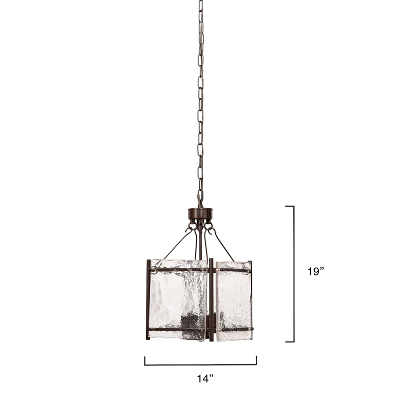 J&D Designs Co Glenn Small Square Metal Chandelier in Bronze