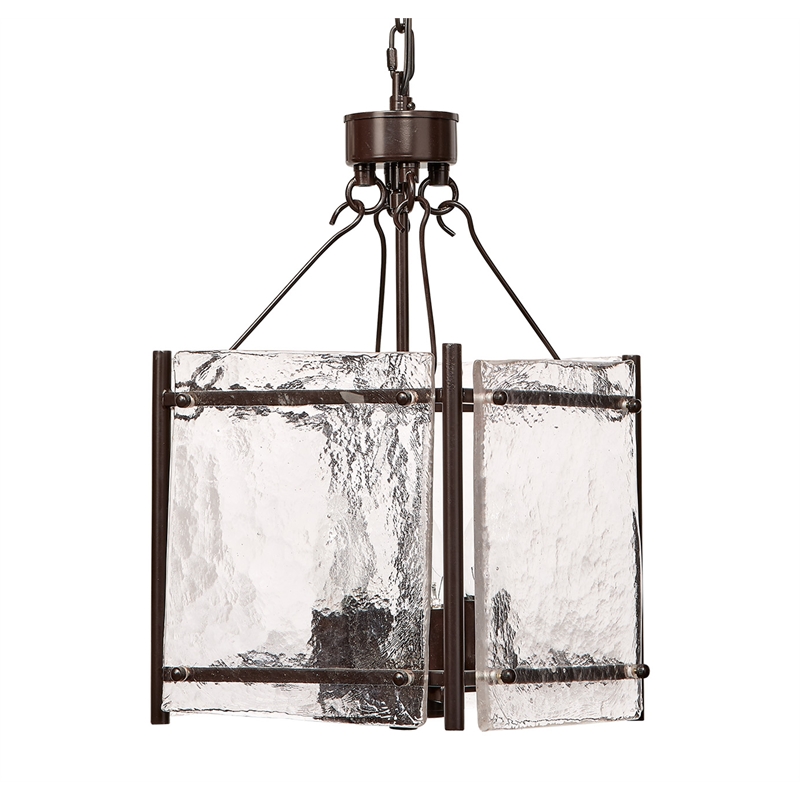 J&D Designs Co Glenn Small Square Metal Chandelier in Bronze