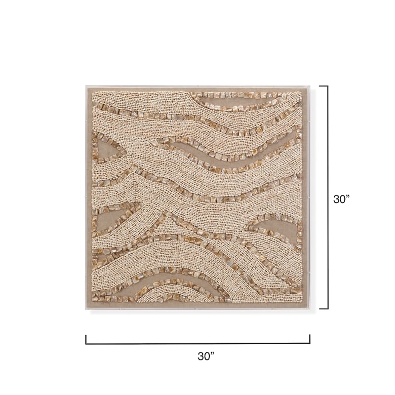 J&D Designs Co Big Wave Shell Wall Art in Off White Multi-Tone Shells
