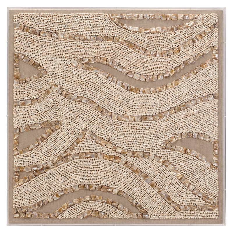 J&D Designs Co Big Wave Shell Wall Art in Off White Multi-Tone Shells