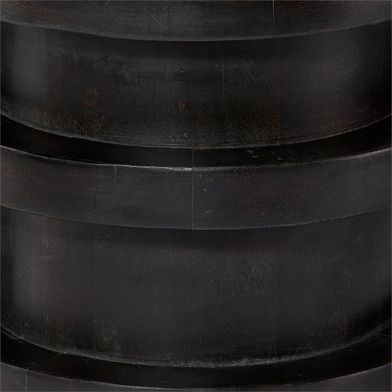 J&D Designs Co Revolve Wood Side Table in Charcoal