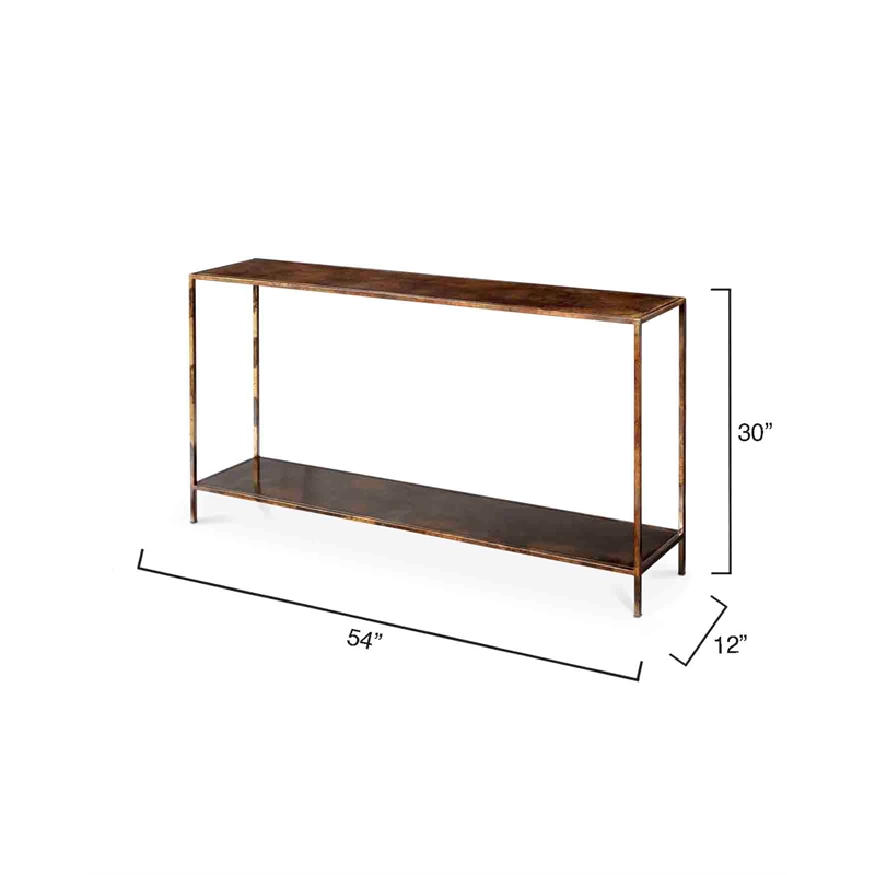 J&D Designs Co Royal Metal Console Table in Brown