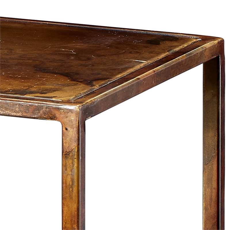 J&D Designs Co Royal Metal Console Table in Brown