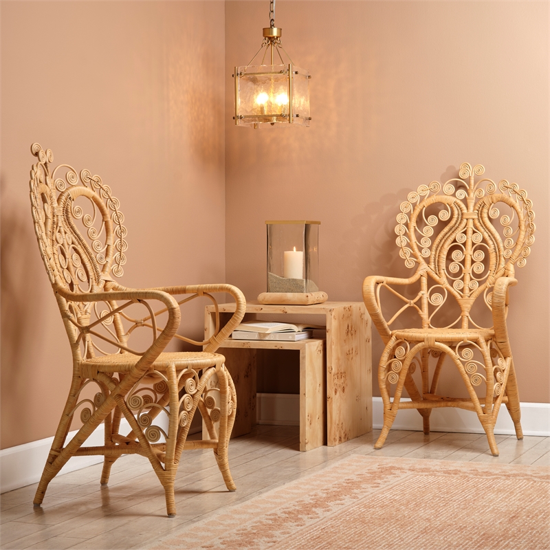 J&D Designs Co Hibiscus Rattan Arm Chair
