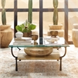 J&D Designs Co Renzo Iron Metal Coffee Table in Brown