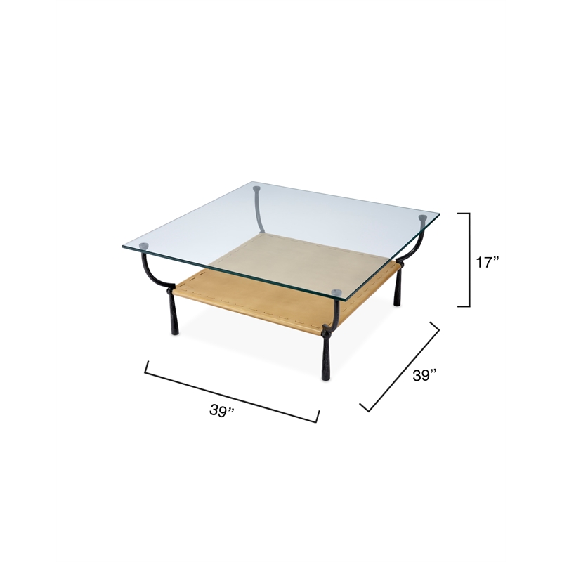 J&D Designs Co Renzo Iron Metal Coffee Table in Brown