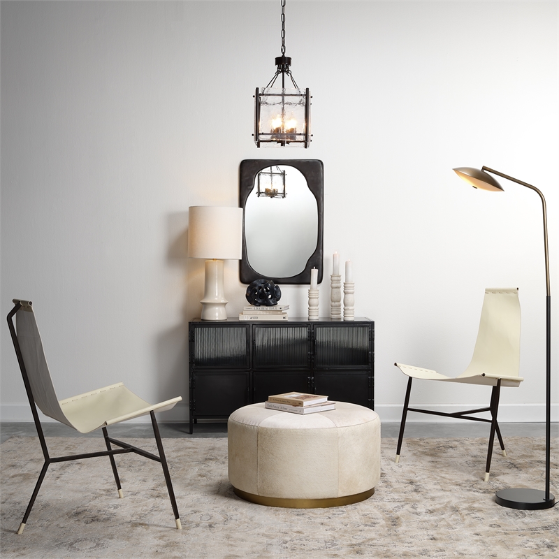Jamie Young Co Vitrino 6 Door Iron Console in Black Metal Finish