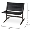 J&D Designs Co Alessa Leather Sling Chair in Black
