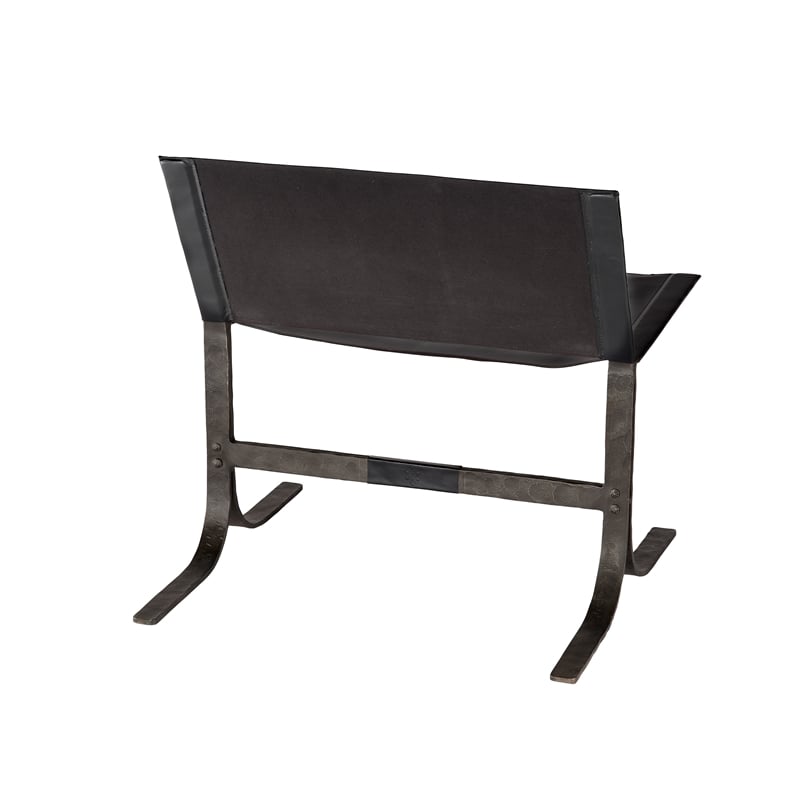 J&D Designs Co Alessa Leather Sling Chair in Black