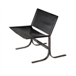 J&D Designs Co Alessa Leather Sling Chair in Black