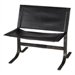 J&D Designs Co Alessa Leather Sling Chair in Black