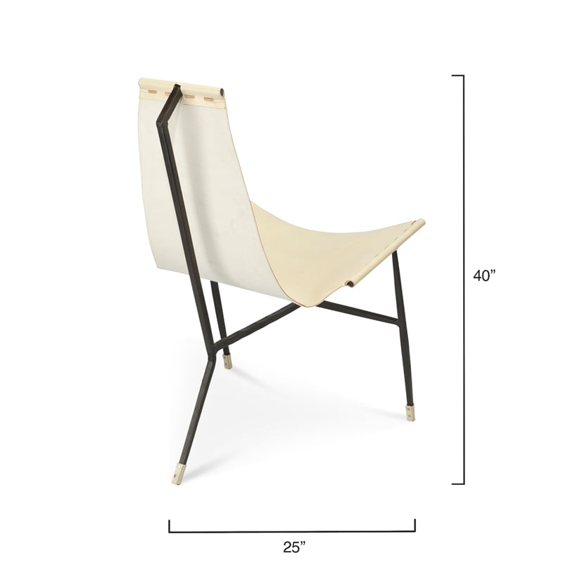 J&D Designs Co Abilene Leather Lounge Chair in White
