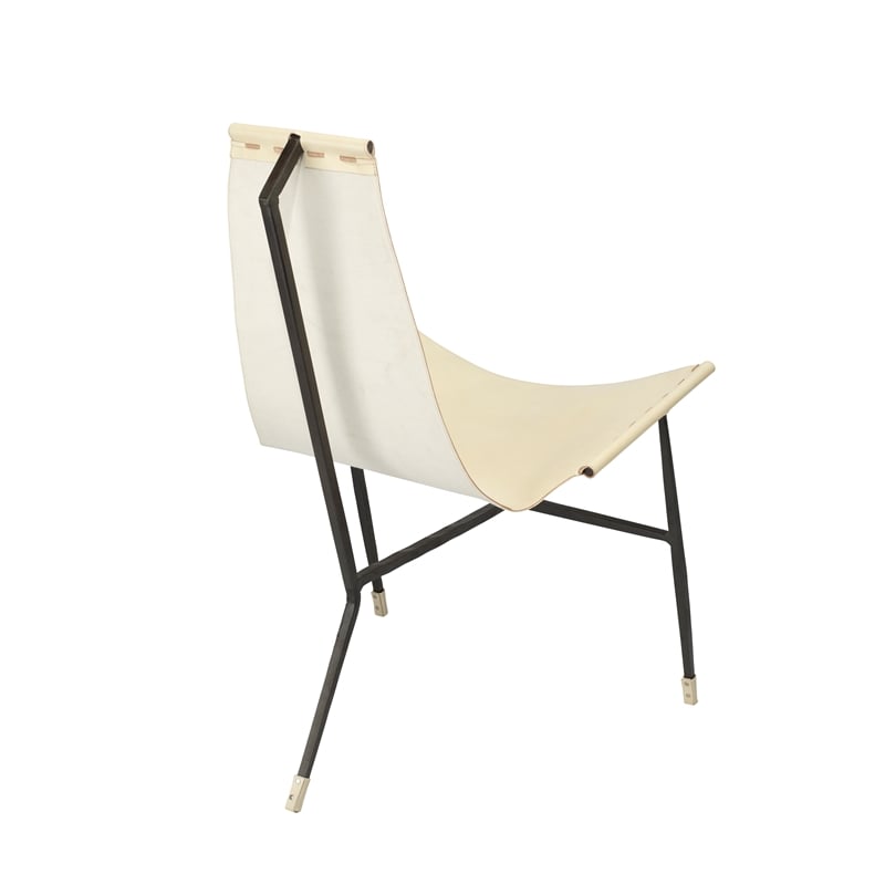 J&D Designs Co Abilene Leather Lounge Chair in White